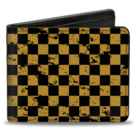 Bi-Fold Wallet - Checker Weathered Black Yellow