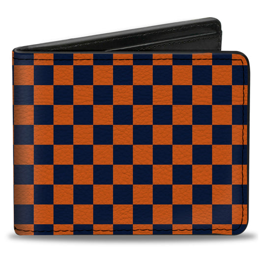 Bi-Fold Wallet - Checker Orange Blue