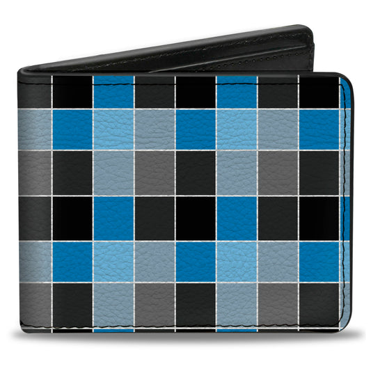 Bi-Fold Wallet - Checker Mosaic Blue