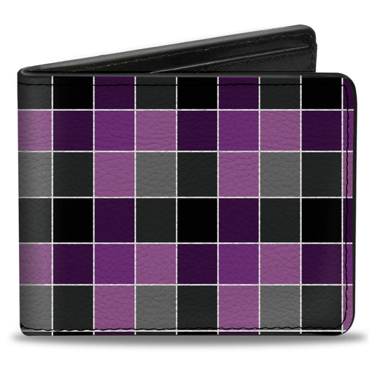 Bi-Fold Wallet - Checker Mosaic Purple