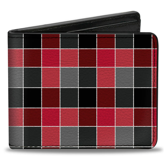 Bi-Fold Wallet - Checker Mosaic Red