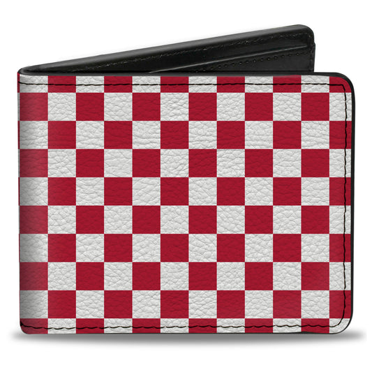 Bi-Fold Wallet - Checker Crimson White
