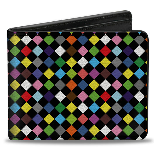 Bi-Fold Wallet - Diamonds Black Multi Color