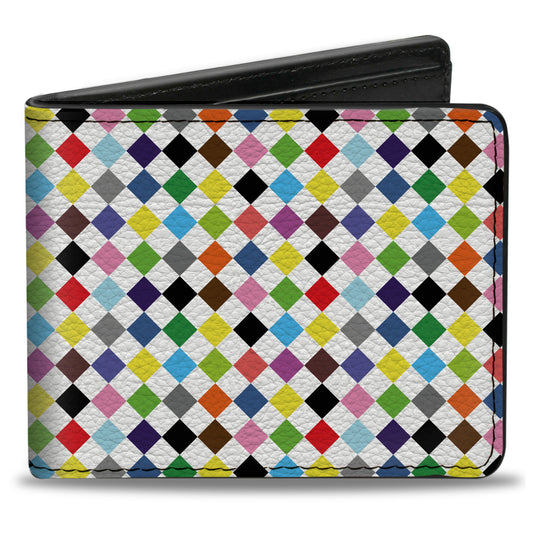 Bi-Fold Wallet - Diamonds White Multi Color