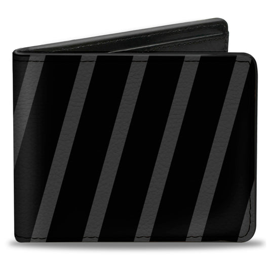 Bi-Fold Wallet - Diagonal Stripes Black Gray