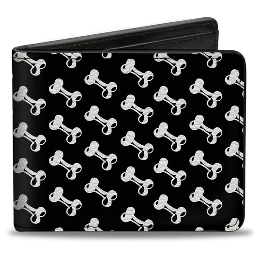 Bi-Fold Wallet - Dog Bone Black White