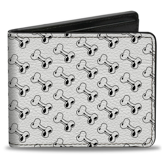 Bi-Fold Wallet - Dog Bone White Black