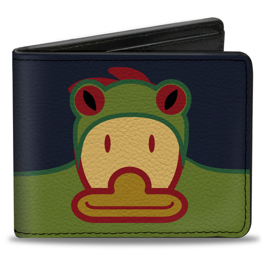 Bi-Fold Wallet - Duck w Frog Hat