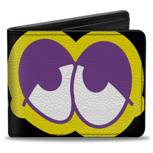 Bi-Fold Wallet - Dopey Eyes Black Yellow Purple