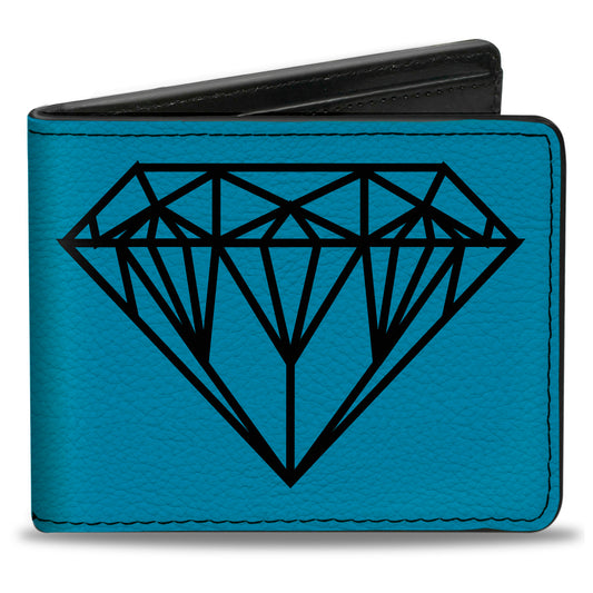 Bi-Fold Wallet - Diamond Sketch Turquoise Black