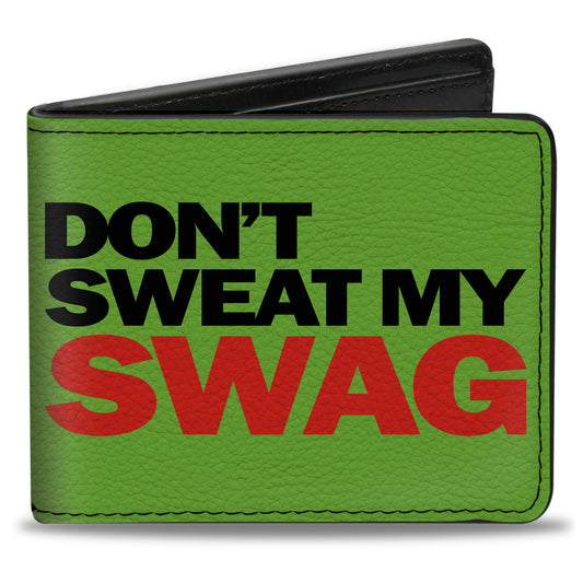 Bi-Fold Wallet - DON'T SWEAT MY SWAG Neon Green Black Red
