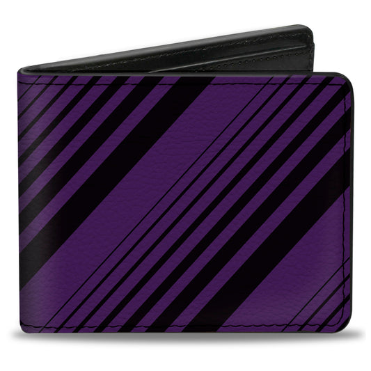 Bi-Fold Wallet - Diagonal Stripes Purples