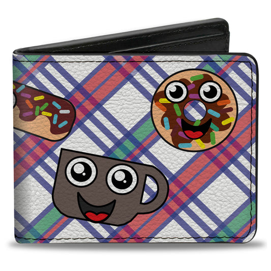 Bi-Fold Wallet - Donuts & Coffee Cartoon2