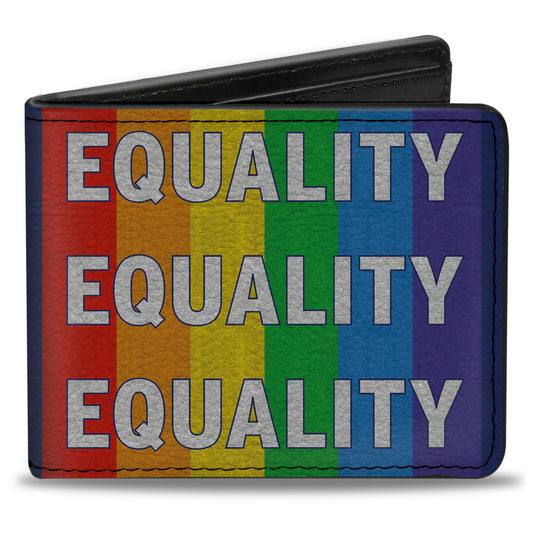 Bi-Fold Wallet - EQUALITY Blocks Rainbow Blue White