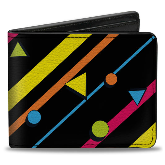 Bi-Fold Wallet - Eighties Party2 Black Multi Neon