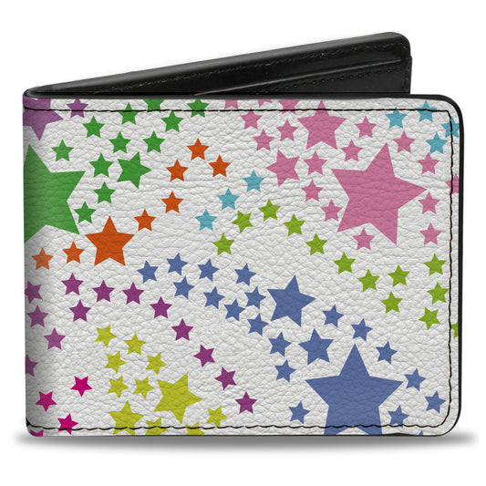 Bi-Fold Wallet - Falling Stars White Multi Color