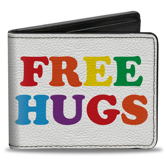 Bi-Fold Wallet - FREE HUGS White Multi Color