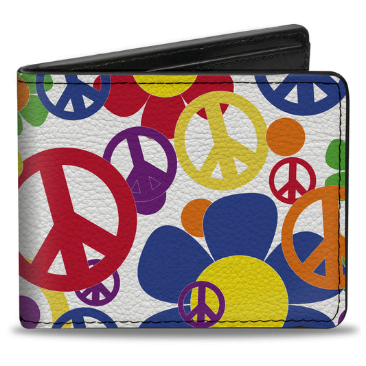 Bi-Fold Wallet - Flower Peace Power