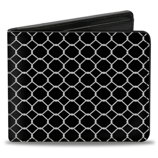 Bi-Fold Wallet - Fishnet Stocking Black White