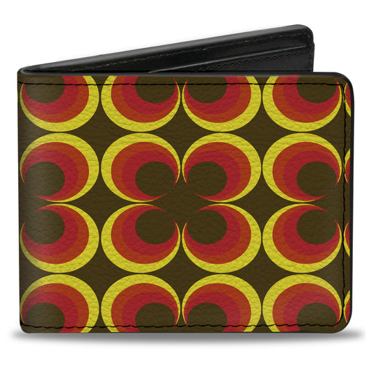 Bi-Fold Wallet - Four Dot Gradient Brown Yellow Red