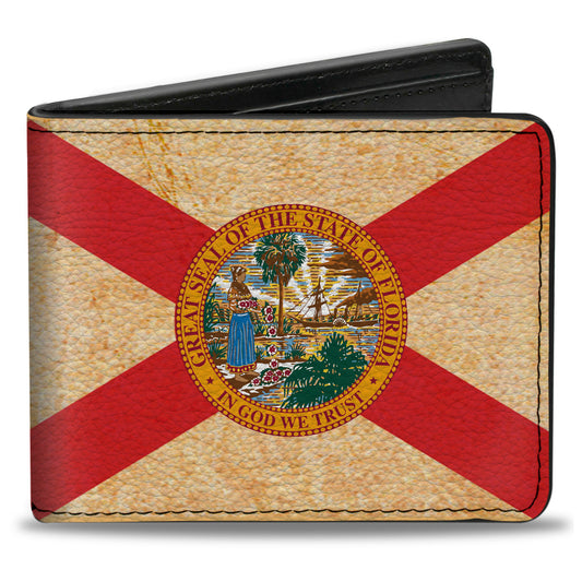 Bi-Fold Wallet - Florida Flags Black