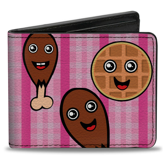 Bi-Fold Wallet - Fried Chicken & Waffles Plaid Pinks
