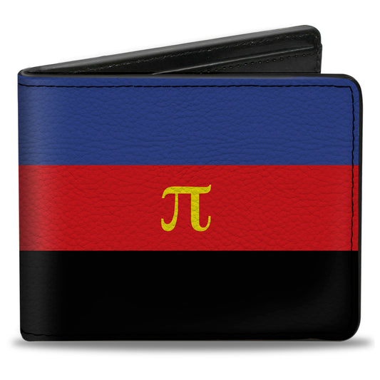 Bi-Fold Wallet - Flag Polyamorous Pi Symbol Blue Red Black Yellow