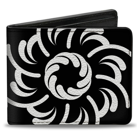Bi-Fold Wallet - Floral Pinwheel Black White