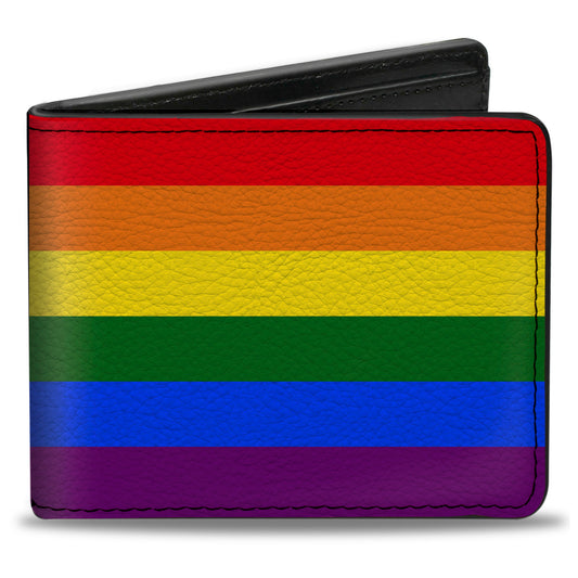 Bi-Fold Wallet - Flag American Pride Rainbow Black