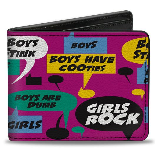 Bi-Fold Wallet - Girls Rule Bubbles