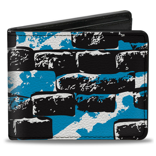 Bi-Fold Wallet - Grunge Bricks Blue