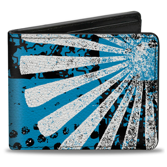 Bi-Fold Wallet - Grunge Chaos Blue