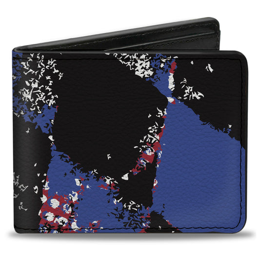 Bi-Fold Wallet - Grunge Checker Flag Blue Red