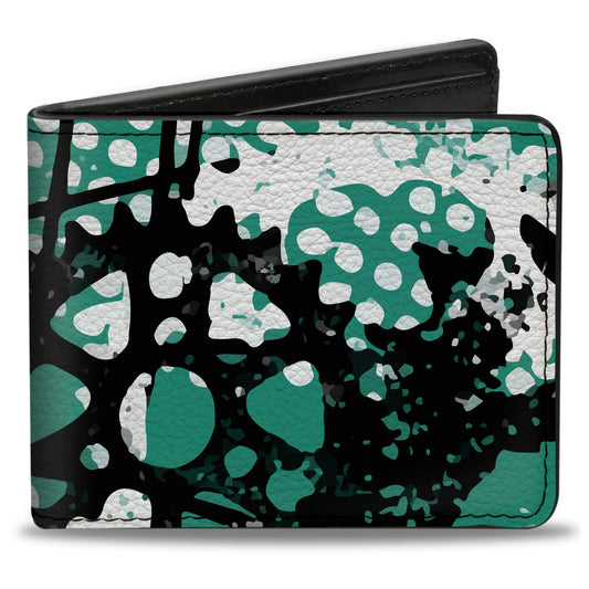 Bi-Fold Wallet - Grunge Gears Green
