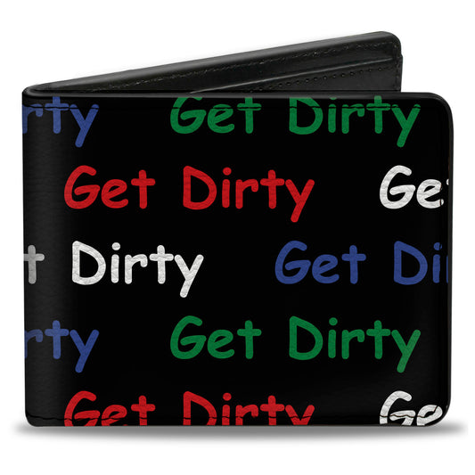 Bi-Fold Wallet - GET DIRTY Black White Blue Green Red