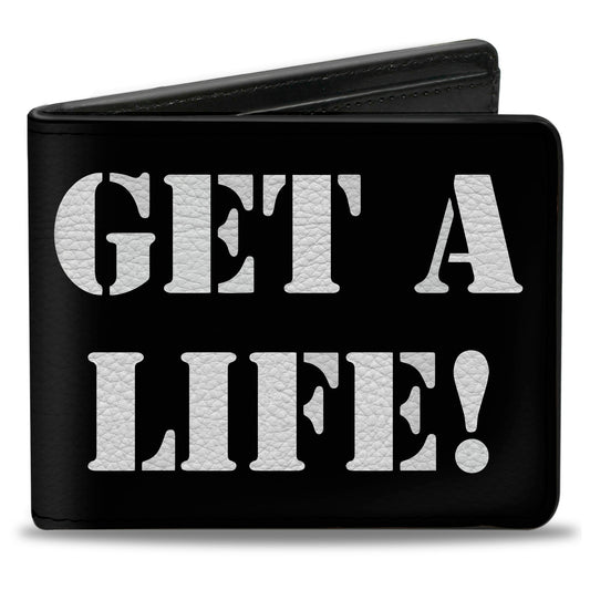 Bi-Fold Wallet - GET A LIFE! Black White