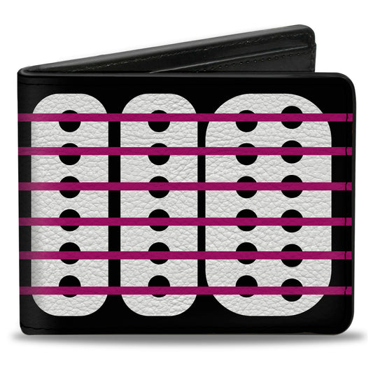 Bi-Fold Wallet - Guitar Neck Black White Pink