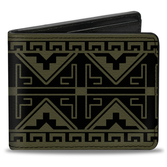 Bi-Fold Wallet - Geometric7 Black Olive