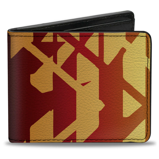 Bi-Fold Wallet - Geometric Transition Blues Reds Orange Yellows