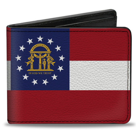 Bi-Fold Wallet - Georgia Flags Black