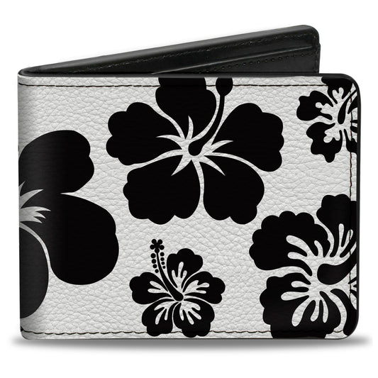 Bi-Fold Wallet - Hibiscus White Black