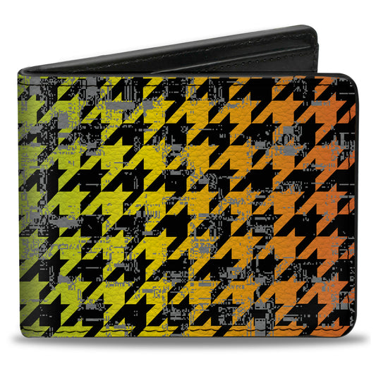 Bi-Fold Wallet - Houndstooth Black Rainbow