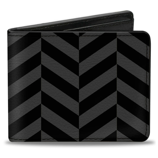 Bi-Fold Wallet - Herringbone Black Gray