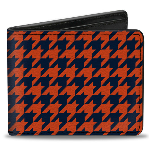 Bi-Fold Wallet - Houndstooth Orange Blue