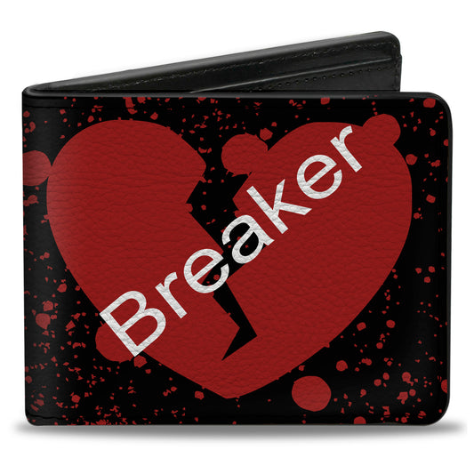 Bi-Fold Wallet - Heart Breaker Black White Red