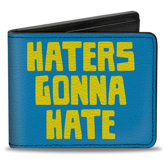 Bi-Fold Wallet - HATERS GONNA HATE Turquoise Yellow