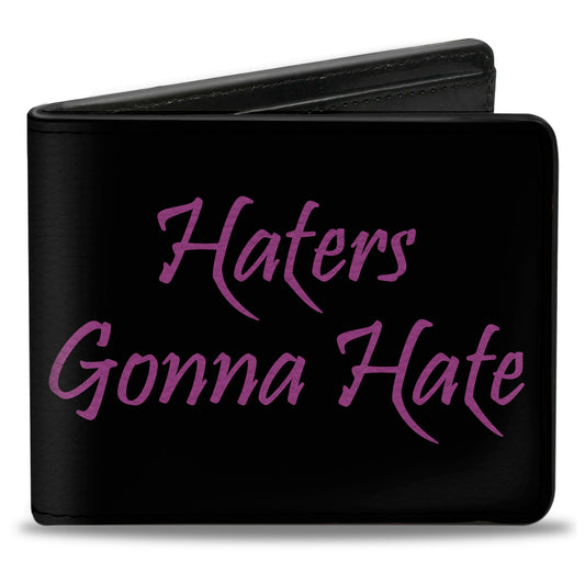Bi-Fold Wallet - Haters Gonna Hate w Gem Black Fuchsia
