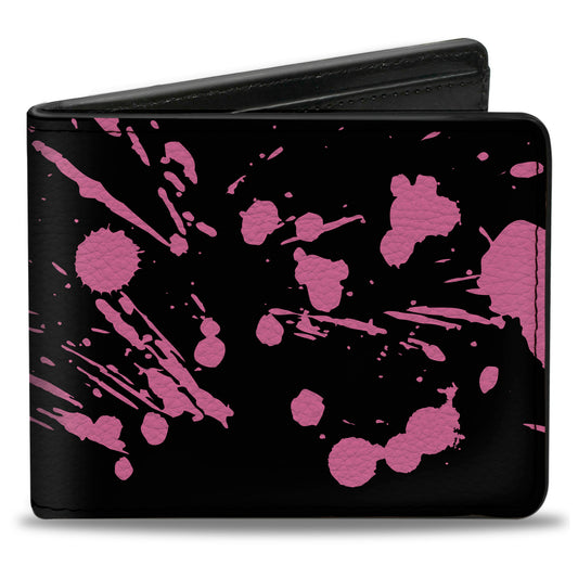 Bi-Fold Wallet - Splatter Black Pink