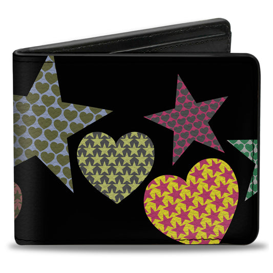 Bi-Fold Wallet - Stars-In Hearts-In Stars Black Multi