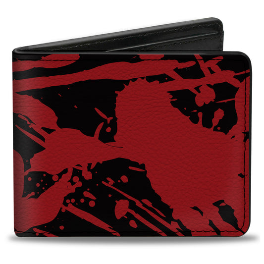 Bi-Fold Wallet - Splatter Black Red